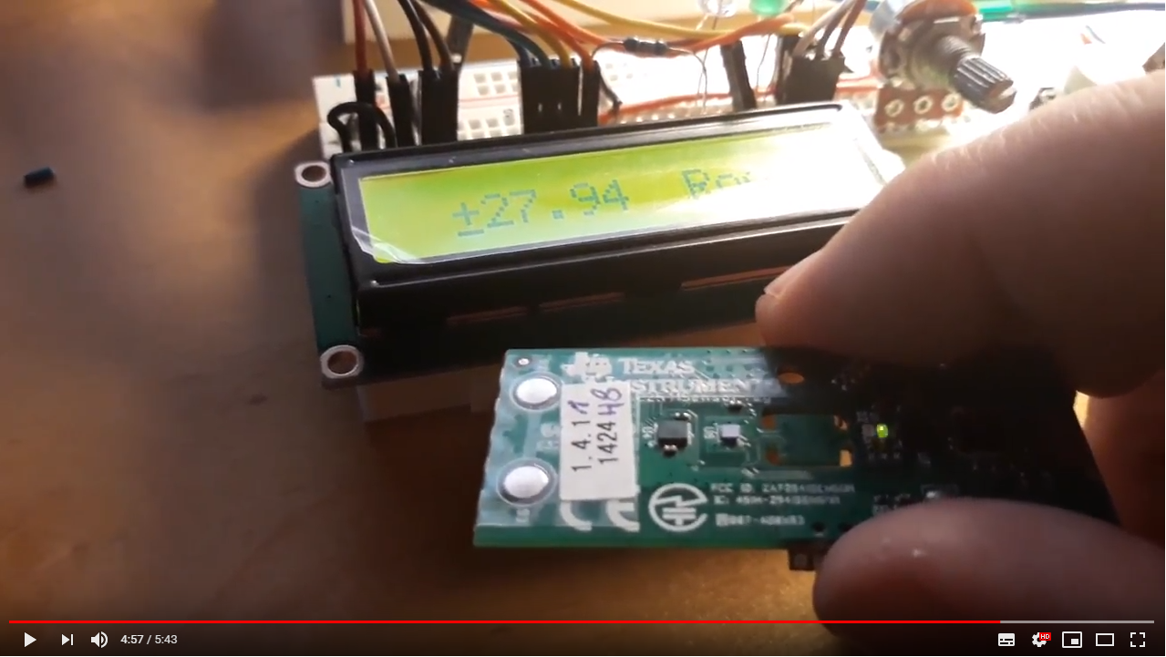 Bluetooth module with Humidity, Temperature, Pressure and Acceleration sensors