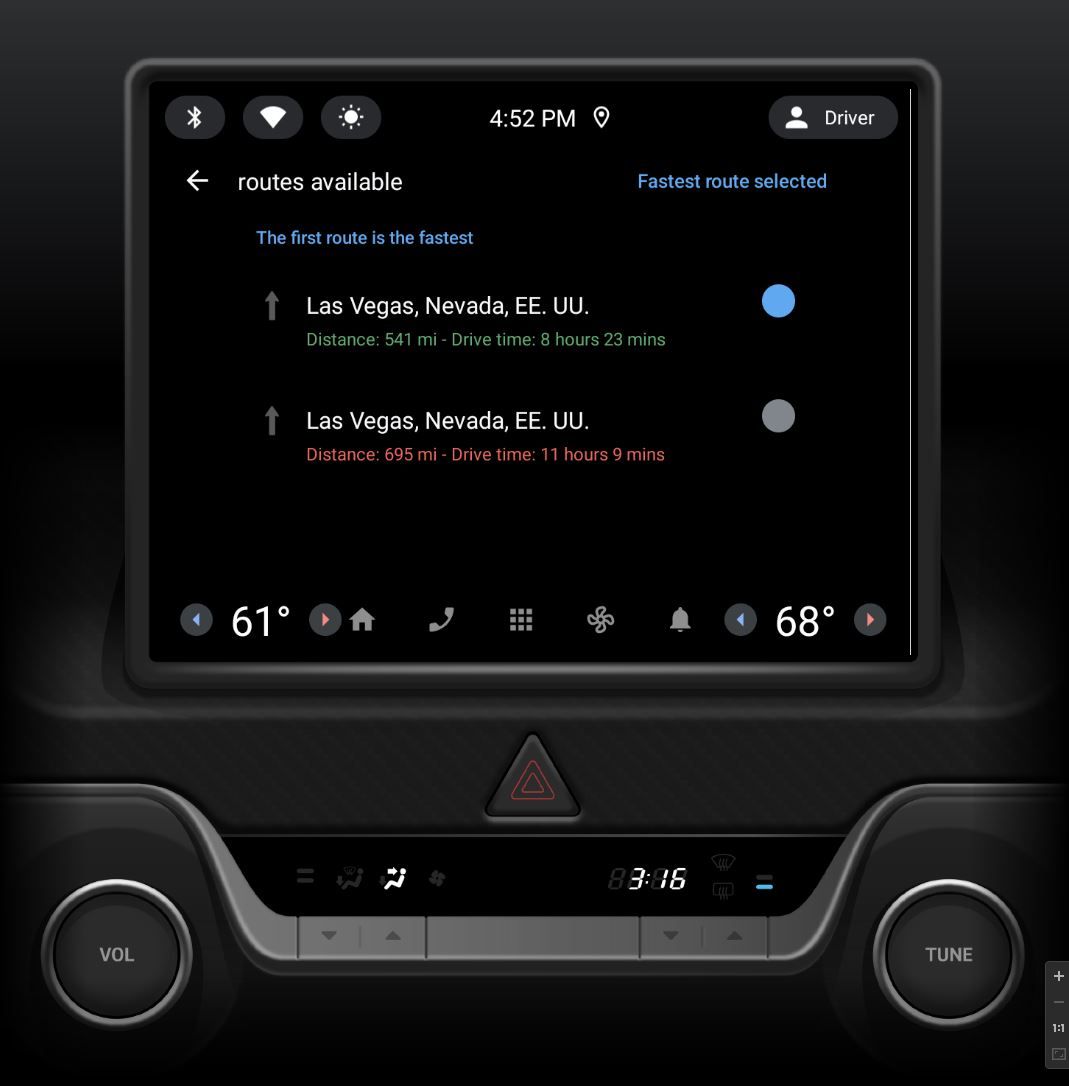 Selection of different routes with different distances thanks to the Google Directions API